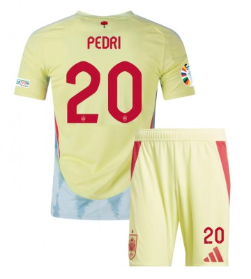 Spanien Pedri Gonzalez #20 Replika Babytøj Udebanesæt Børn EM 2024 Kortærmet (+ Korte bukser)